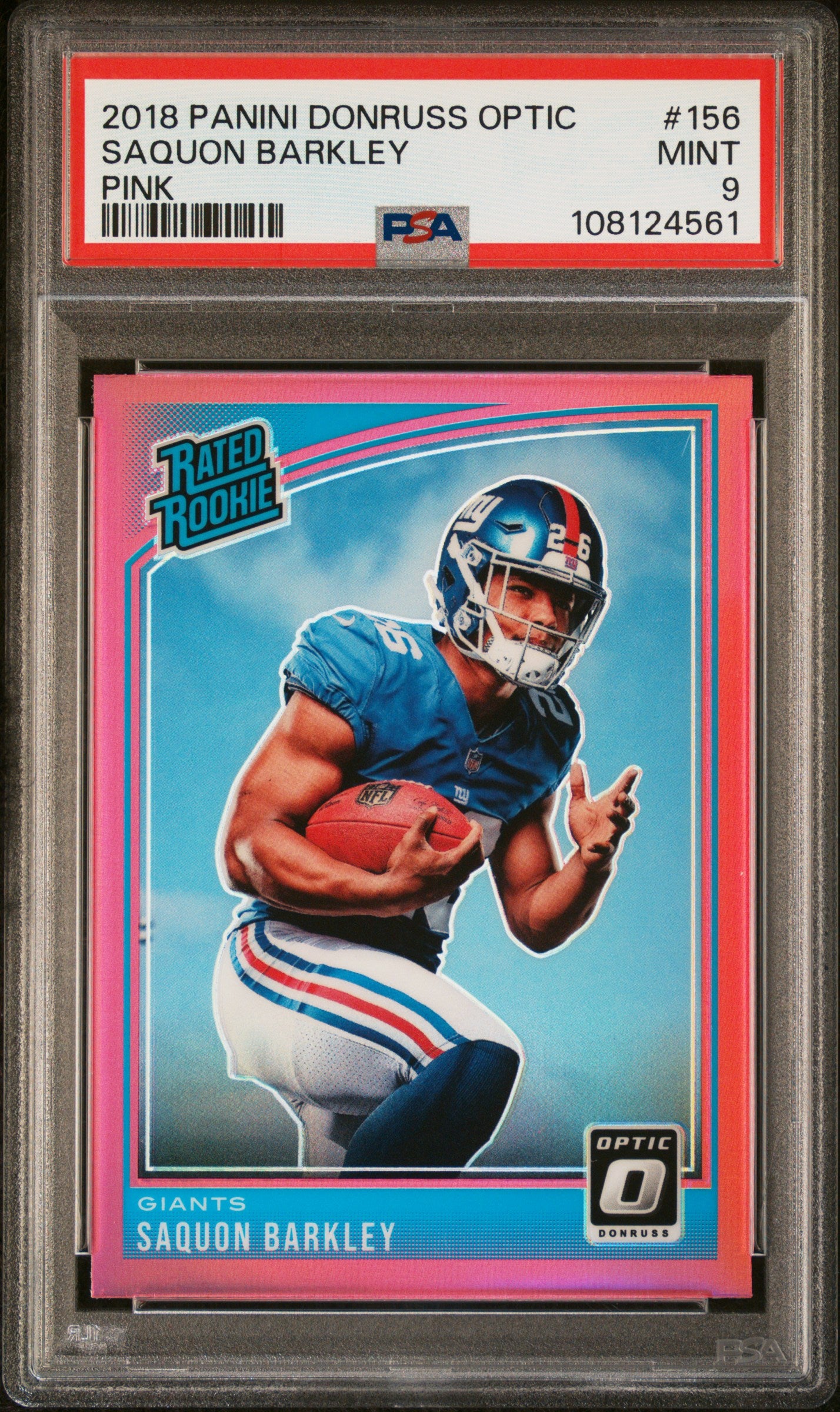 2018 Panini Donruss Optic #156 Saquon Barkley Pink PSA 9