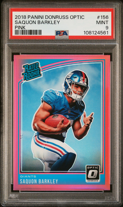 2018 Panini Donruss Optic #156 Saquon Barkley Pink PSA 9