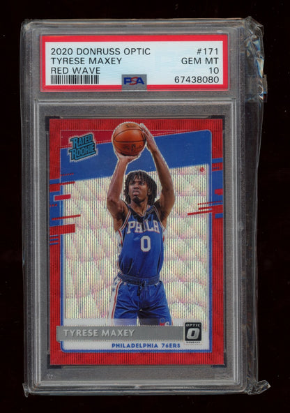2020 Panini Donruss Optic #171 Tyrese Maxey Red Wave PSA 10