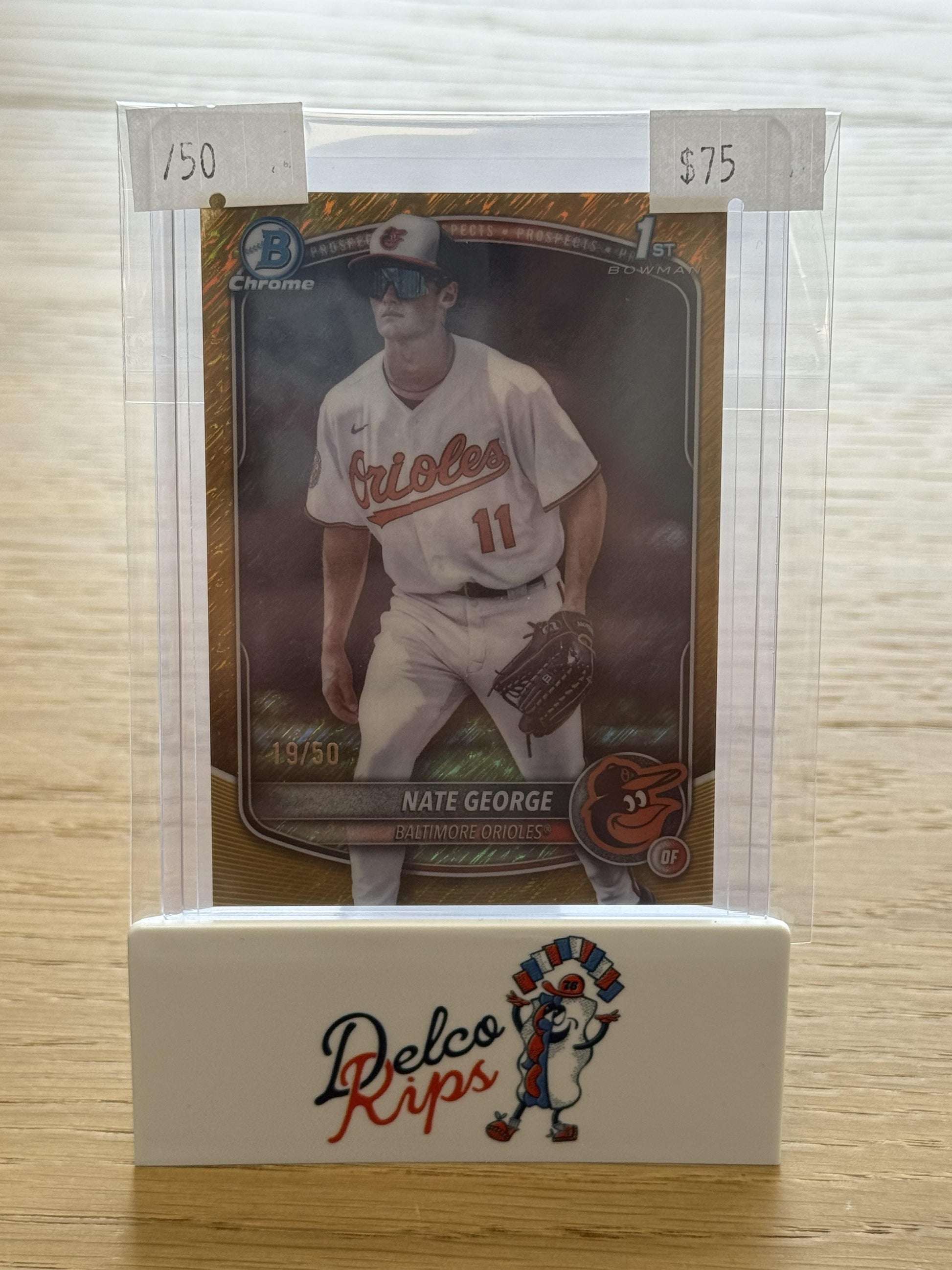 2025 Bowman Chrome #BCP-184 Nate George Prospects Gold Geometric #/50