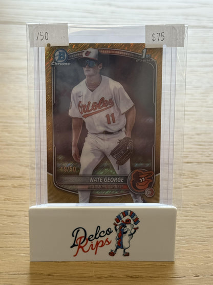 2025 Bowman Chrome #BCP-184 Nate George Prospects Gold Geometric #/50