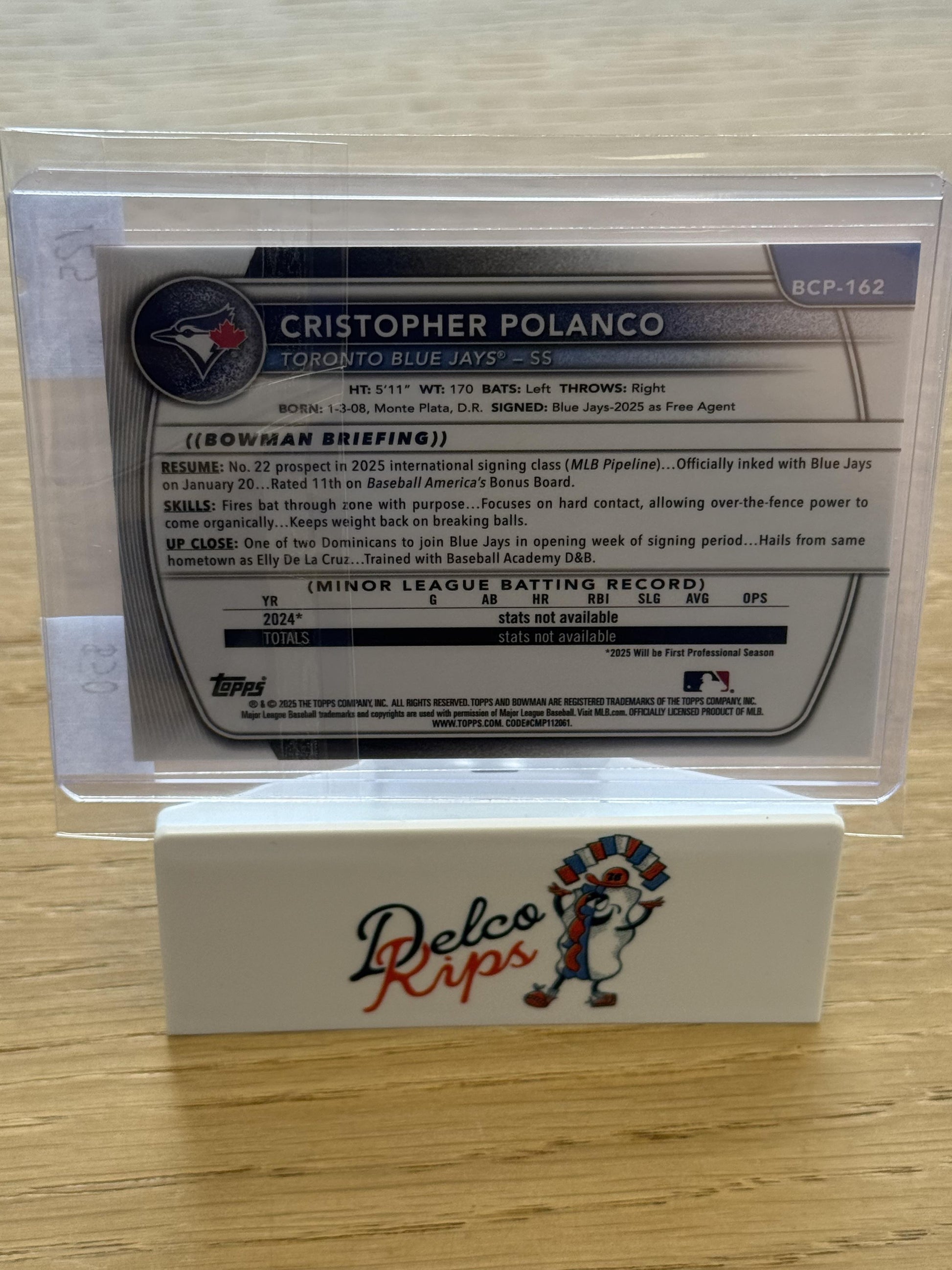 2025 Bowman Chrome #BCP-162 Cristopher Polanco Prospects Orange #/25