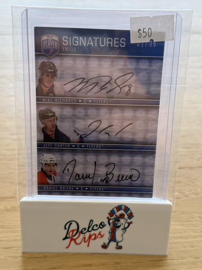 2008-09 Upper Deck Signatures #S3-BRC Briere Mike Richards Carter /35