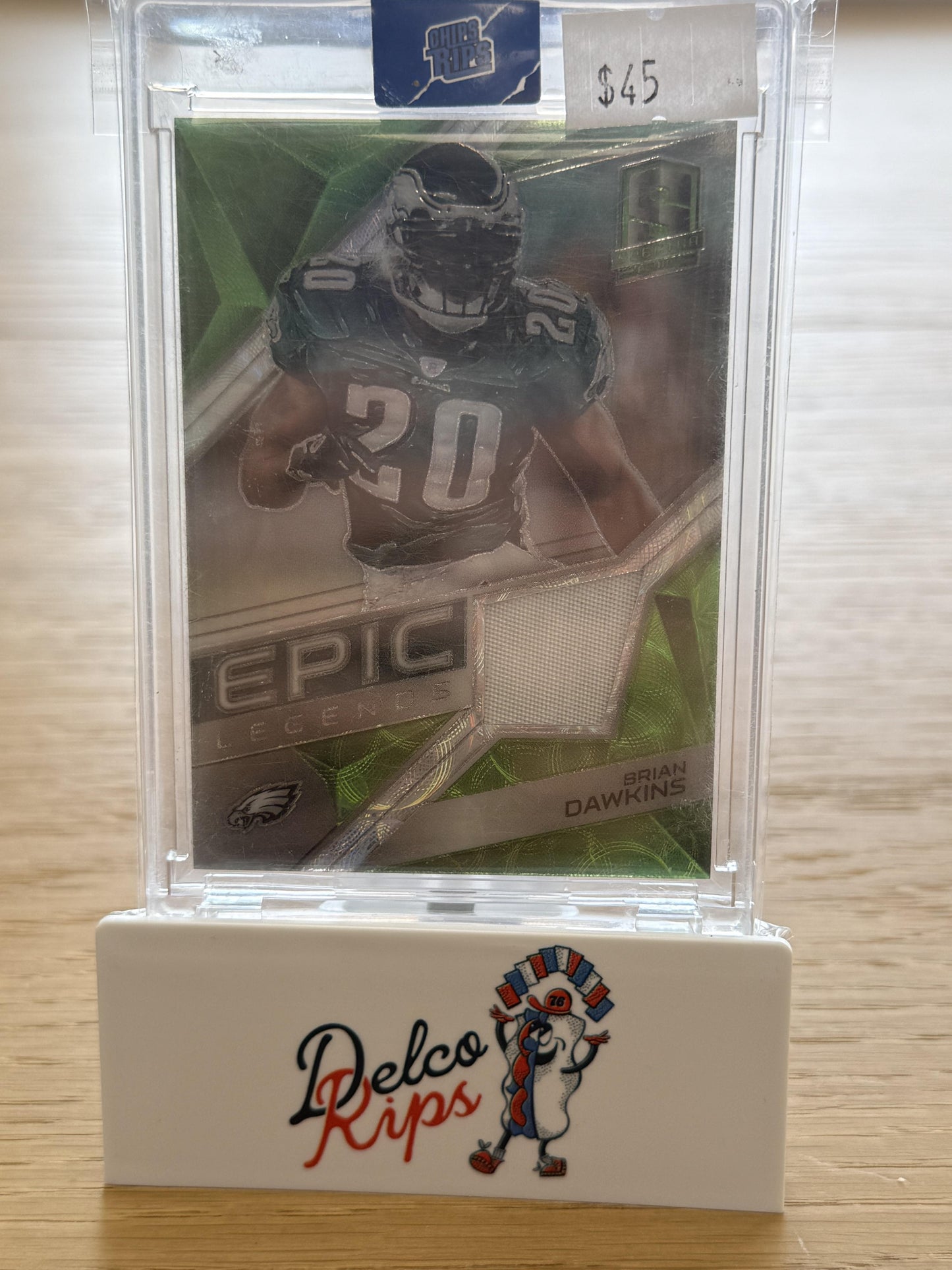 2018 Panini Spectra #7 Brian Dawkins Epic Legends Materials Neon Green #/25