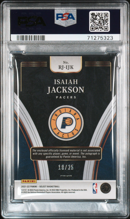 2021 Panini Select RPA  Isaiah Jackson RPA Tie-Dye /25  Prizm PSA 9