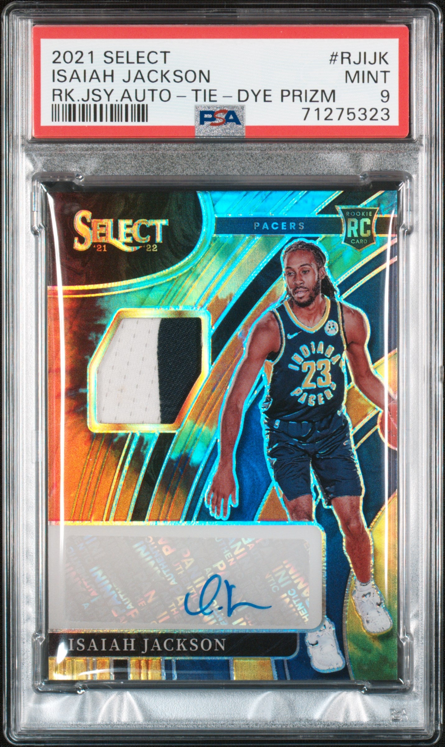 2021 Panini Select RPA  Isaiah Jackson RPA Tie-Dye /25  Prizm PSA 9