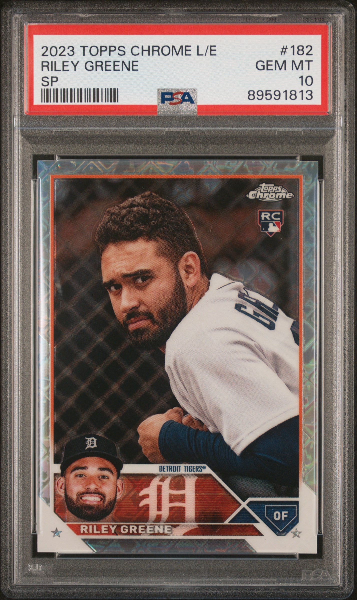 2023 Topps Chrome Logofractor Edition #182 Riley Greene Sp PSA 10