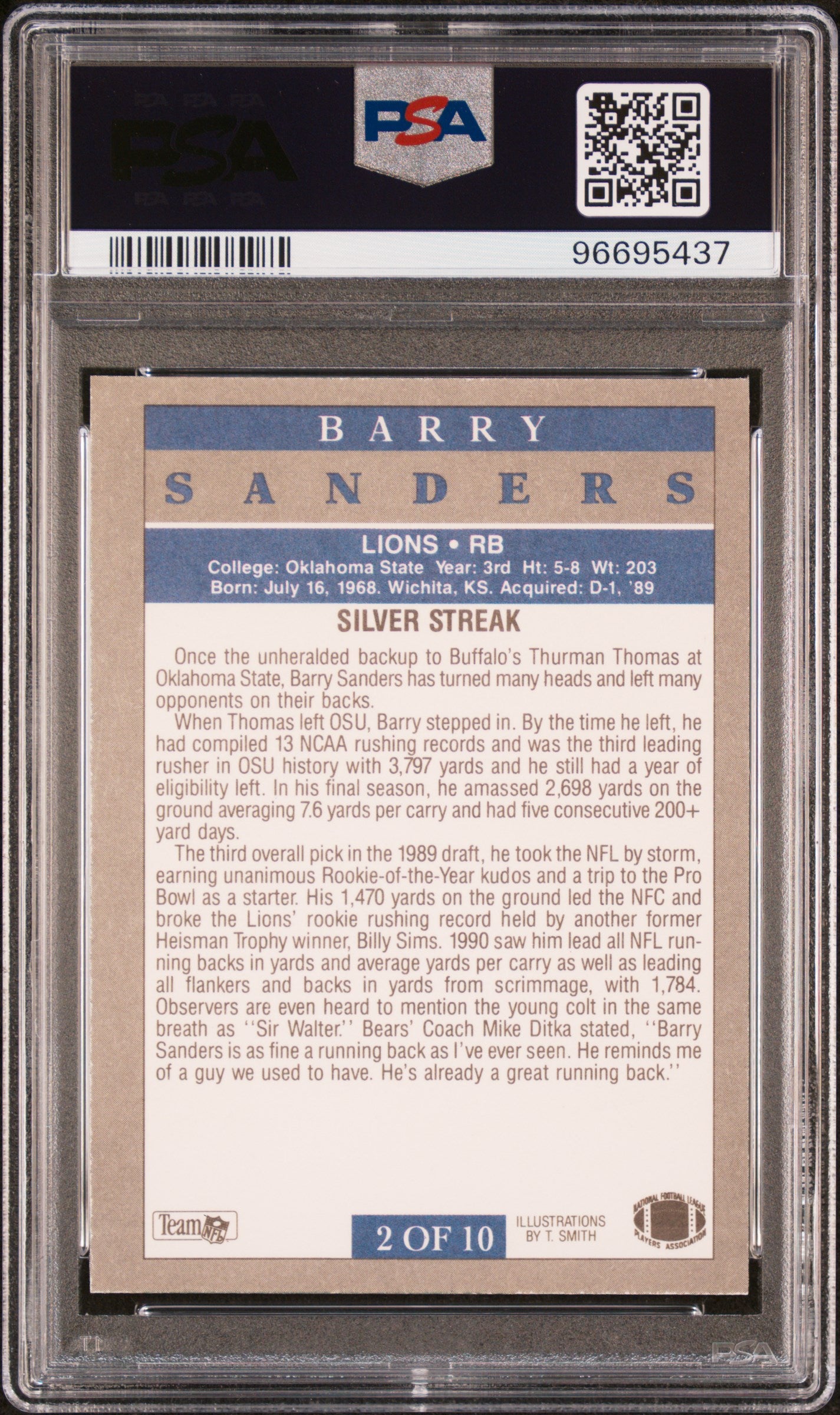 1991 Fleer Pro-Visions #2 Barry Sanders PSA 9