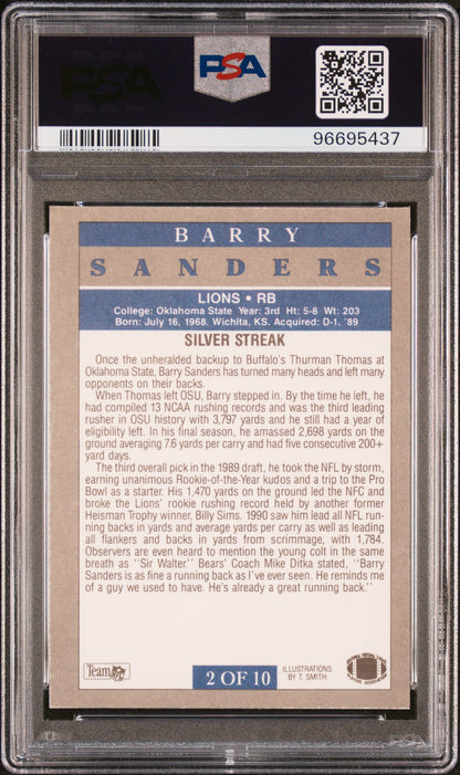 1991 Fleer Pro-Visions #2 Barry Sanders PSA 9