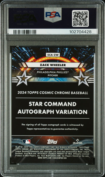 2024 Topps Cosmic Star Command AUTO #ZW Zack Wheeler Gold /50 PSA 10