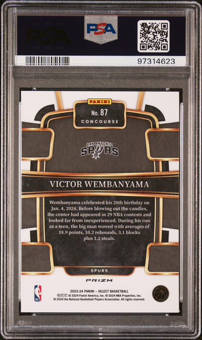 2023 Panini Select #87 Victor Wembanyama Orange Flash PSA 9