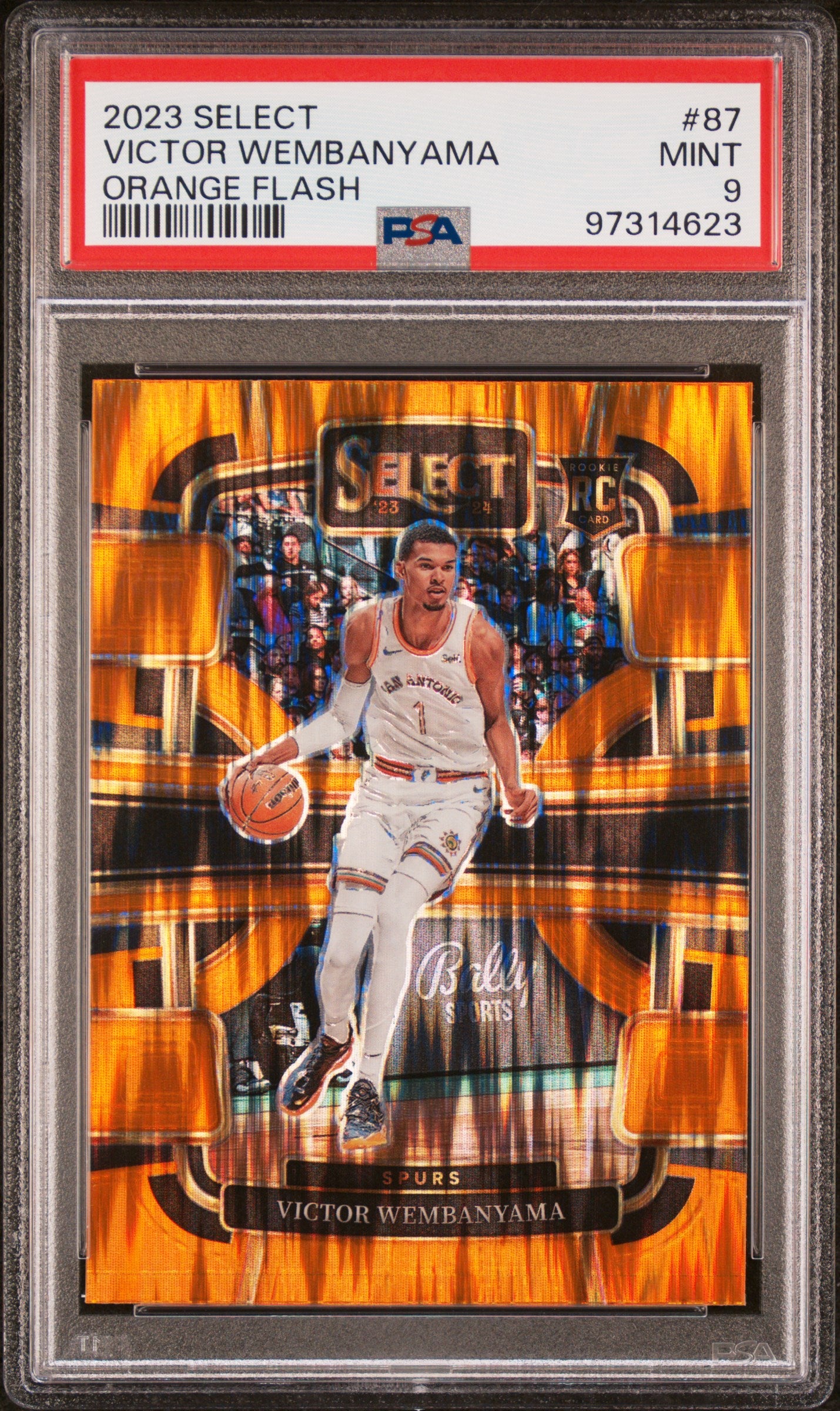 2023 Panini Select #87 Victor Wembanyama Orange Flash PSA 9