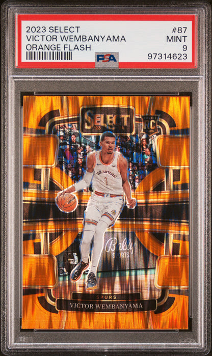 2023 Panini Select #87 Victor Wembanyama Orange Flash PSA 9