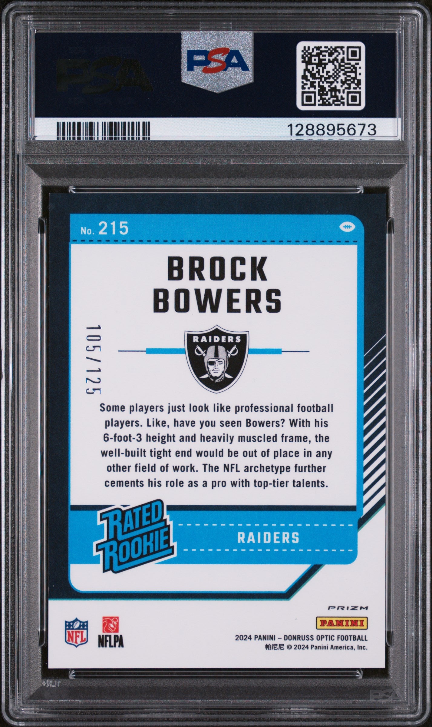 2024 Panini Donruss Optic #215 Brock Bowers Red PSA 9