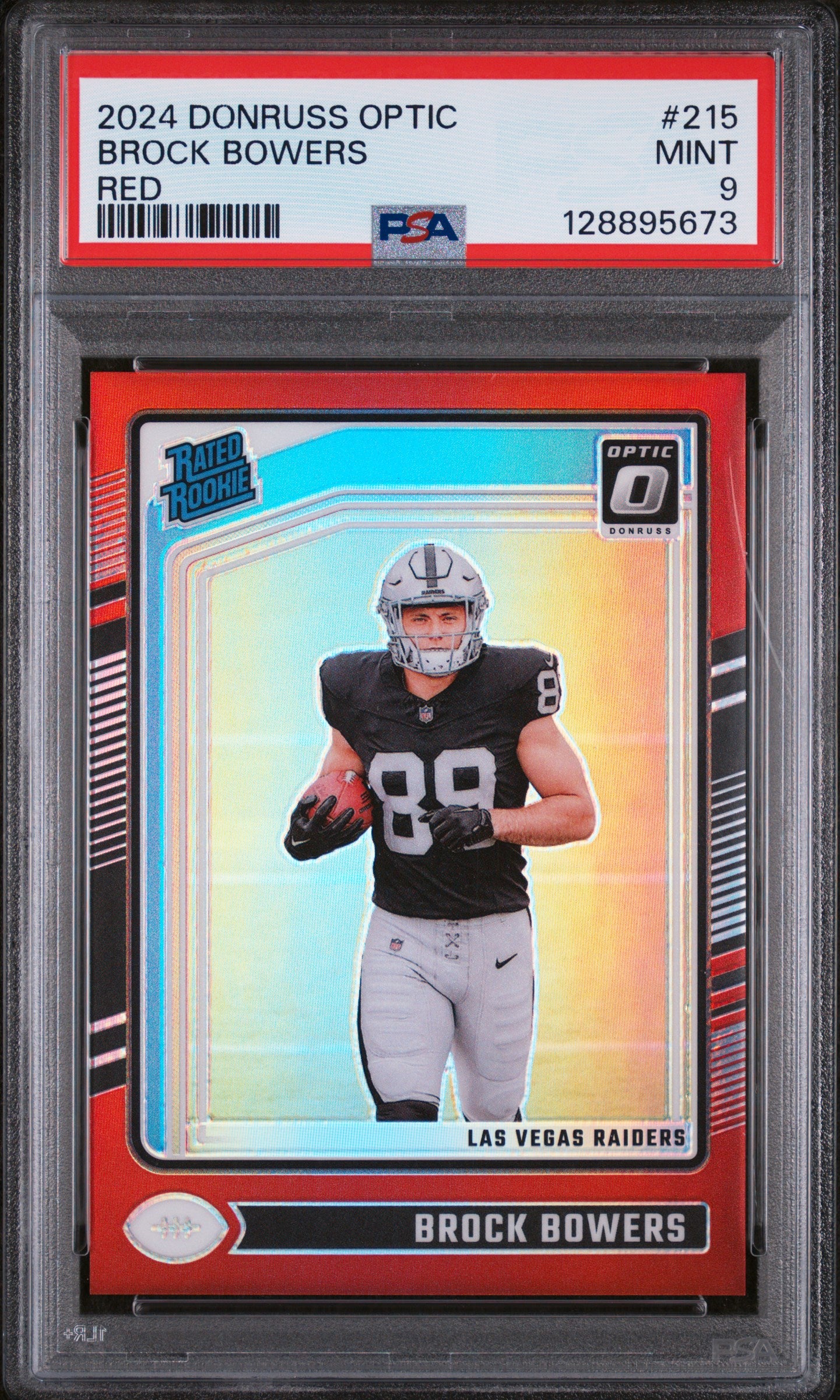 2024 Panini Donruss Optic #215 Brock Bowers Red PSA 9