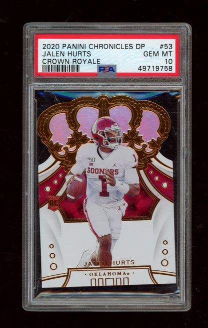 2020 Panini Chronicles DP Crown Royale #53 Jalen Hurts  PSA 10