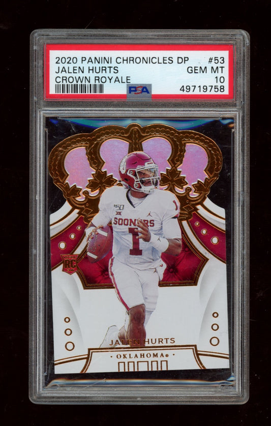 2020 Panini Chronicles DP Crown Royale #53 Jalen Hurts  PSA 10