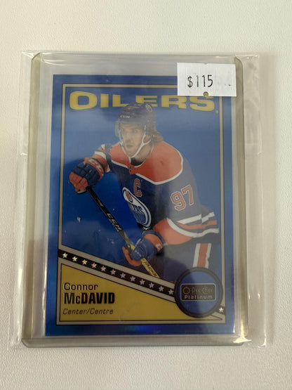 2019-20 O-Pee-Chee Platinum #R-1 Connor McDavid Retro-Blue-Rainbow #/149