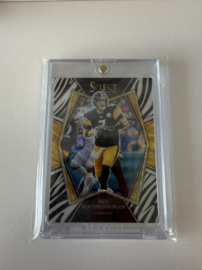 2021 Panini Select #129 Ben Roethlisberger Zebra Prizm