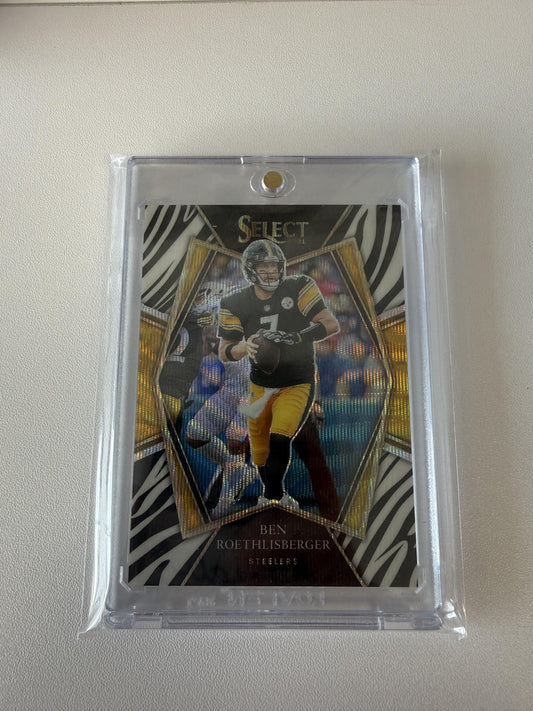 2021 Panini Select #129 Ben Roethlisberger Zebra Prizm