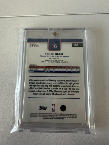 2025-26 Topps Chrome Sapphire Edition #185 Tyrese Maxey Gold Sapphire #/50