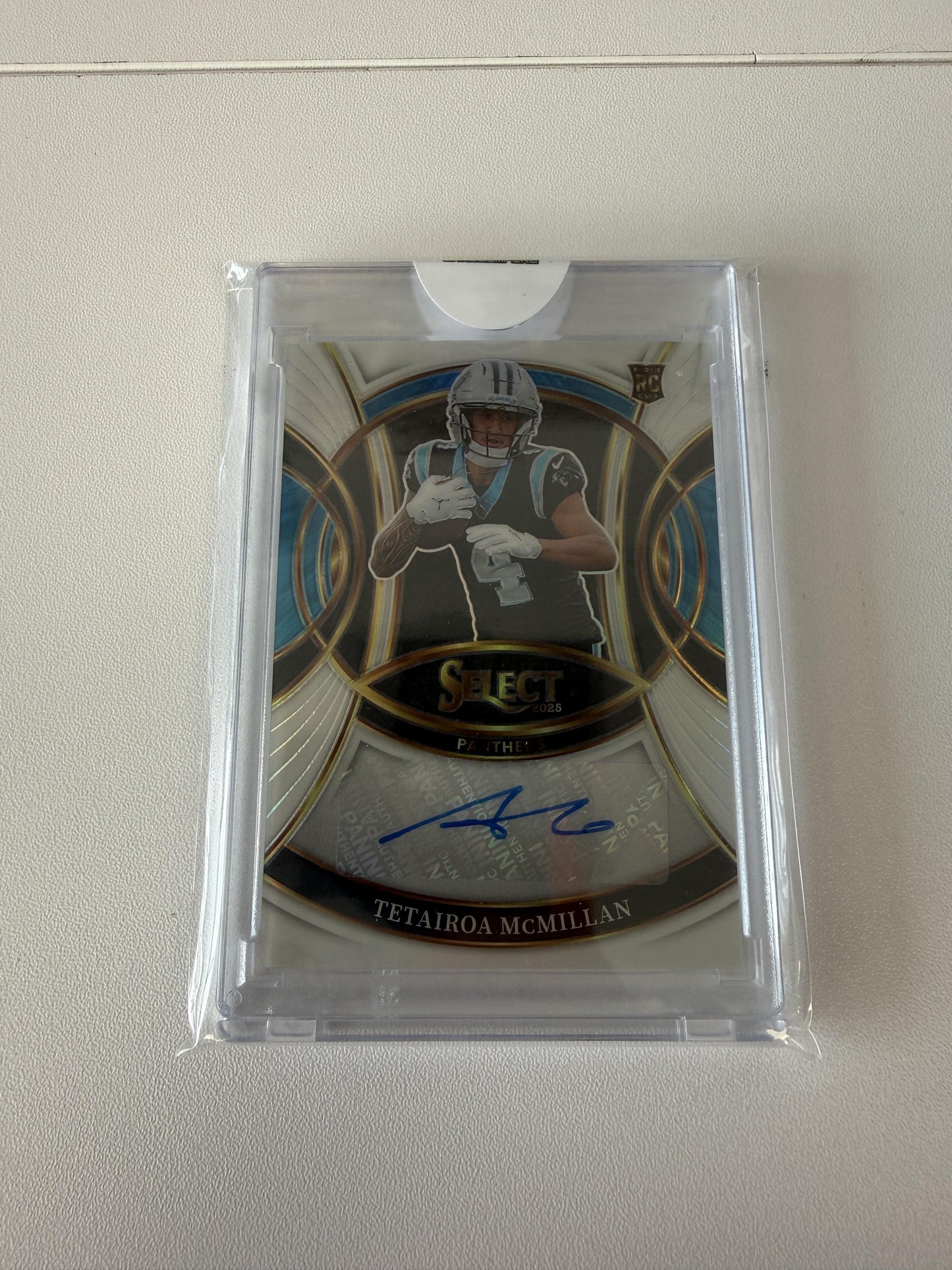 2025 Panini Select #RSI-TMN Tetairoa McMillan Rookie Signatures White Prizm #/35