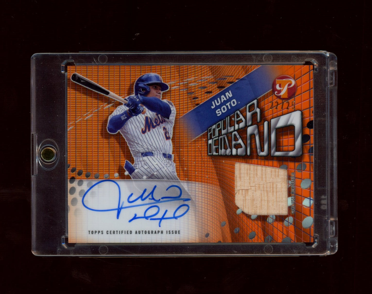 2025 Topps Pristine #PPDAR-JS Juan Soto Pop Demand Auto Orange #/25