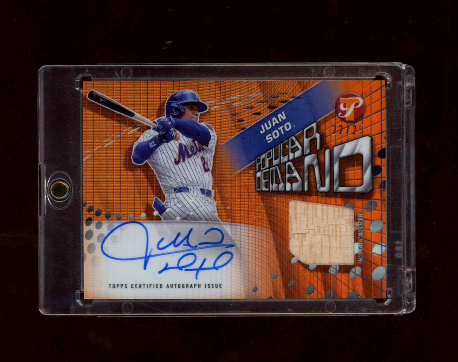 2025 Topps Pristine #PPDAR-JS Juan Soto Pop Demand Auto Orange #/25