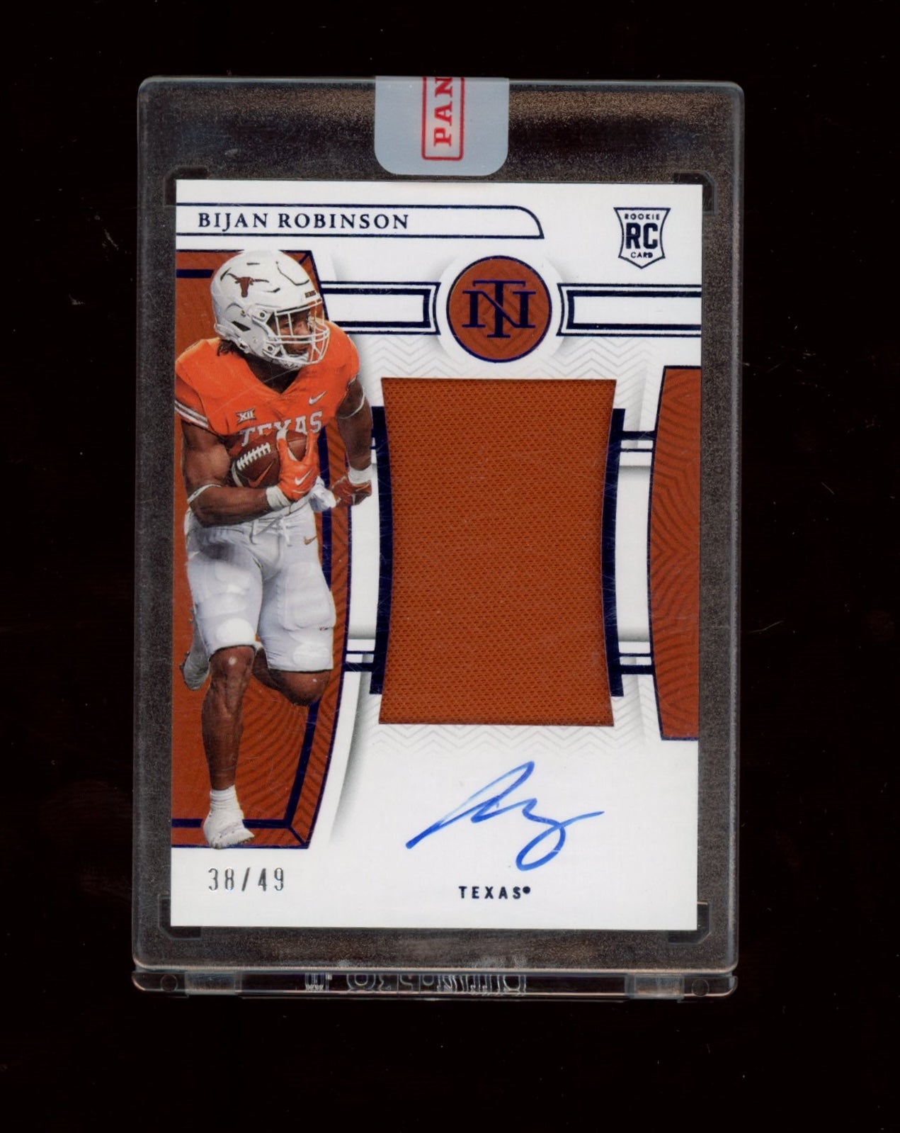 2023 Panini NT Collegiate #CMS-BIJ Bijan Robinson Blue #/49