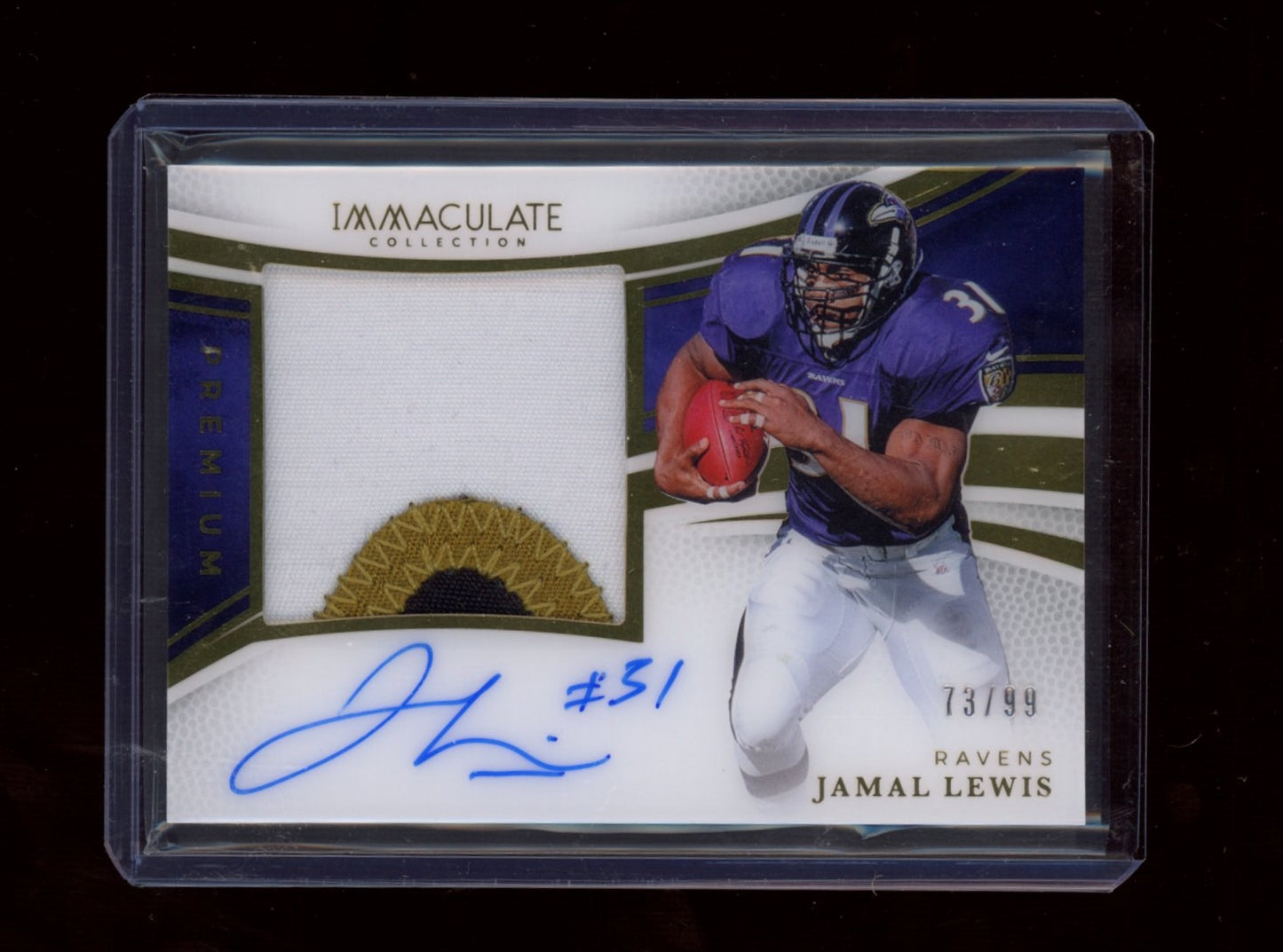 2025 Panini Immaculate #PPA-JLS Jamal Lewis Premium Patch Auto #/99