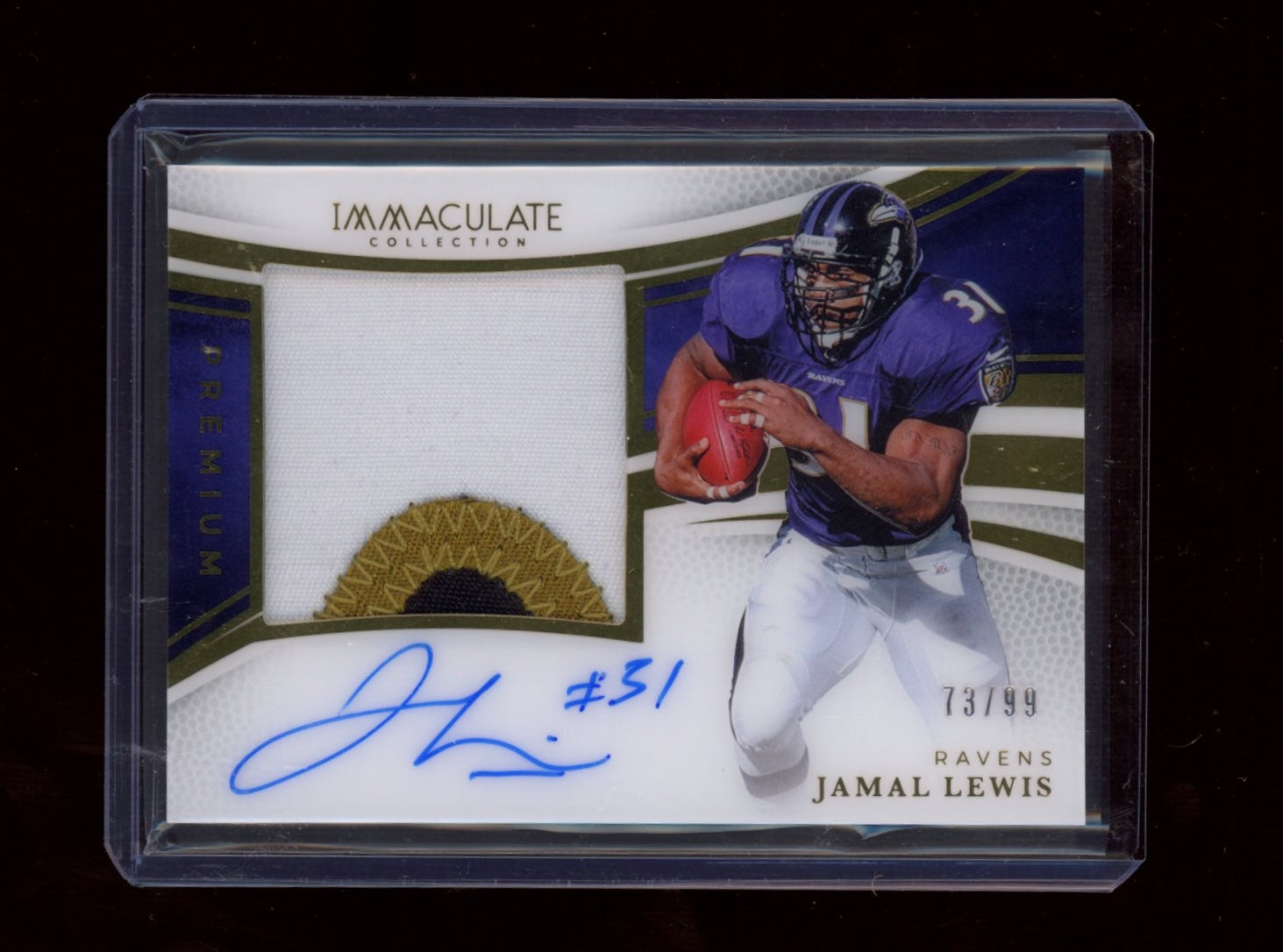 2025 Panini Immaculate #PPA-JLS Jamal Lewis Premium Patch Auto #/99
