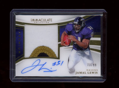 2025 Panini Immaculate #PPA-JLS Jamal Lewis Premium Patch Auto #/99