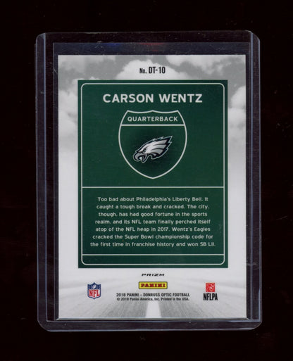 2018 Donruss Optic #DT-10 Carson Wentz Downtown