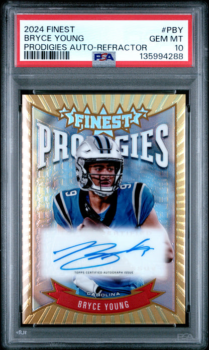 2024 Topps Finest Prodigies auto #PBY Bryce Young Auto-Refractor PSA 10