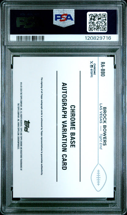 2024 Topps Chrome Rookie Autographs Variations #RABBO Brock Bowers PSA 9