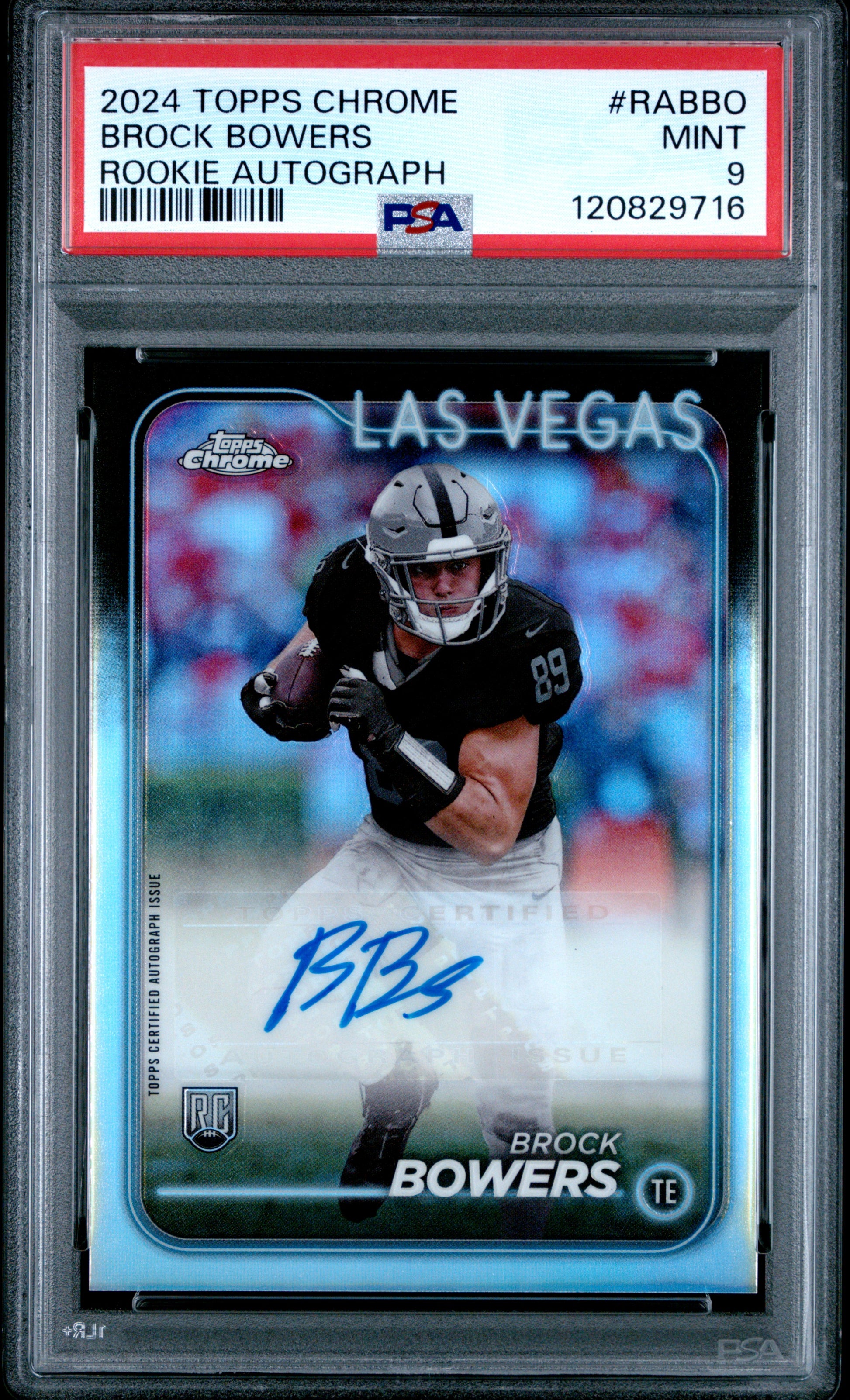 2024 Topps Chrome Rookie Autographs Variations #RABBO Brock Bowers PSA 9