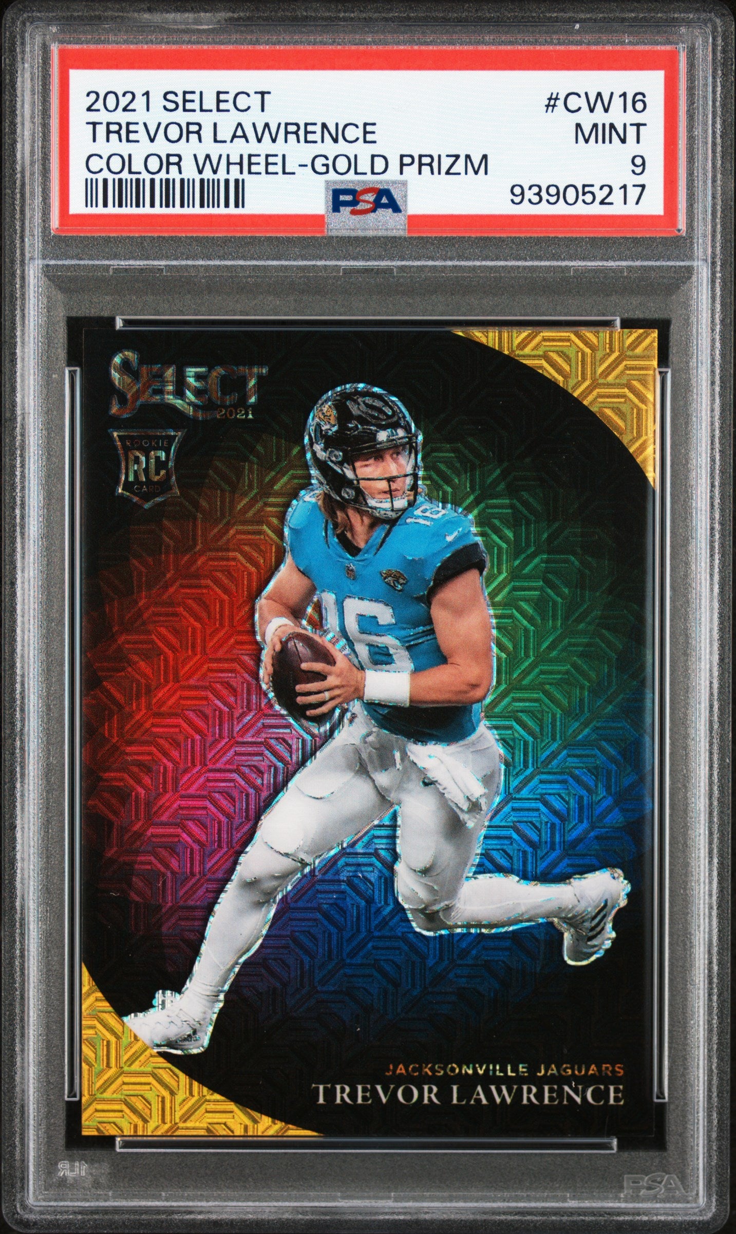 2021 Panini Select Color Wheel  Trevor Lawrence Color Wheel Gold /10 PSA 9