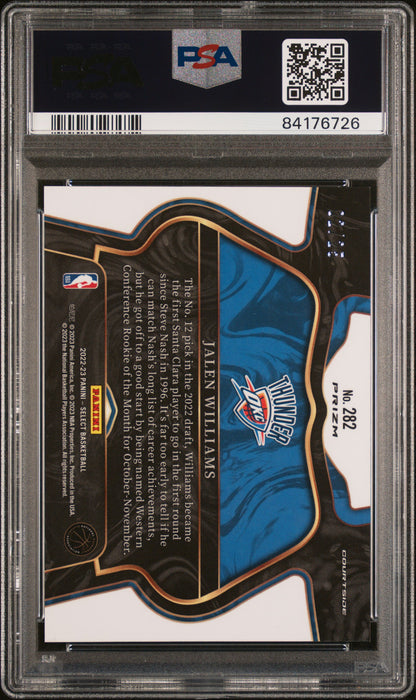 2022 Panini Select #282 Jalen Williams Blue Disco PSA 9