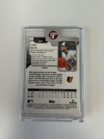 2025 Topps Pristine #57 Coby Mayo Pristine Orange Refractors #/25