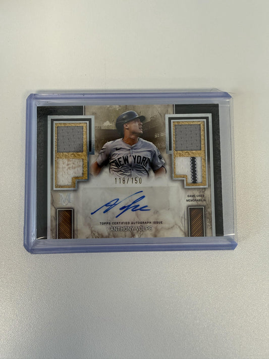 2025 Topps Museum Collection #SPQRA-AV Anthony Volpe Signature Quad Relic Auto