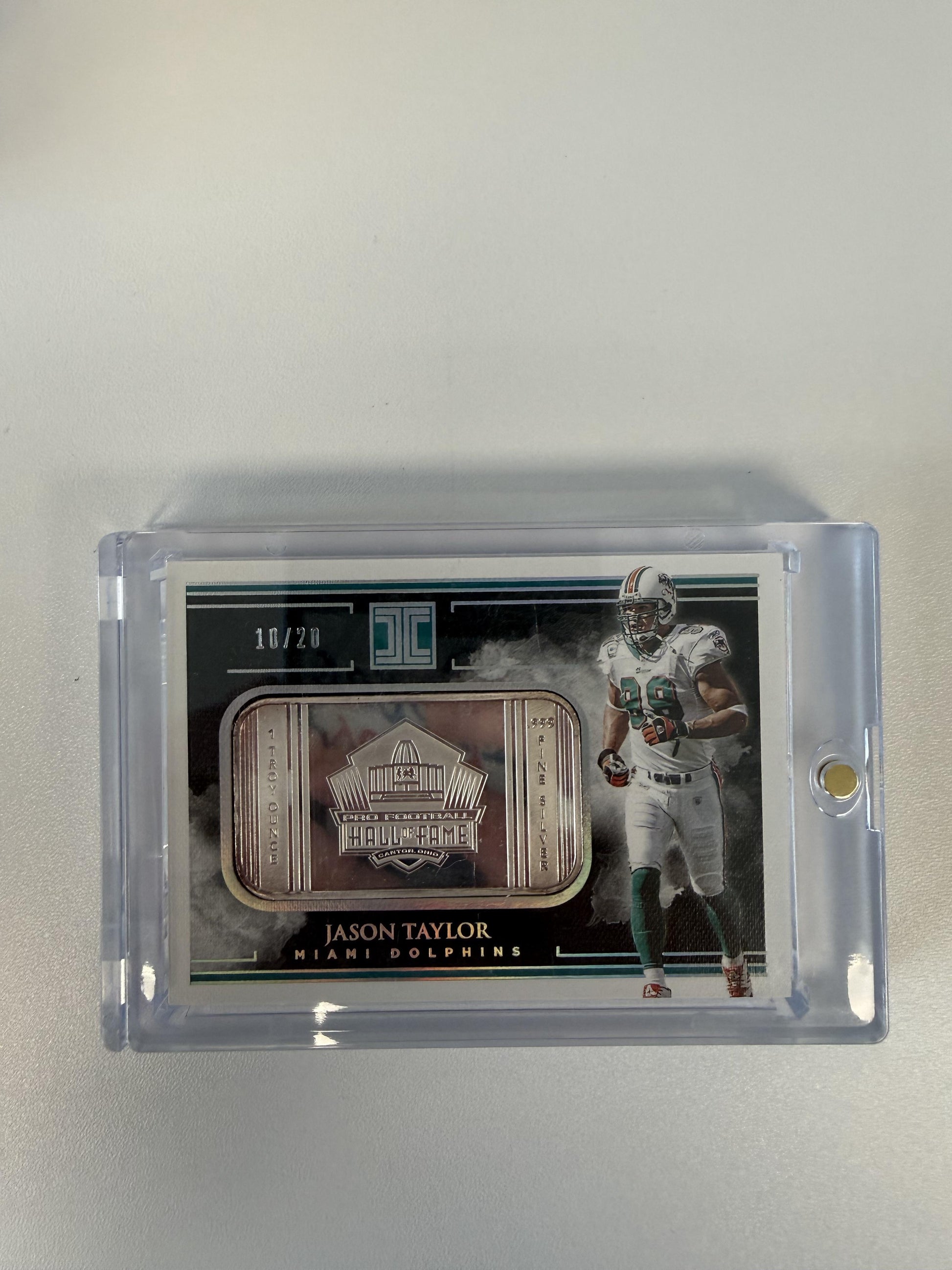 2019 Panini Impeccable #HOF16 Jason Taylor Silver Hall of Famers #/20