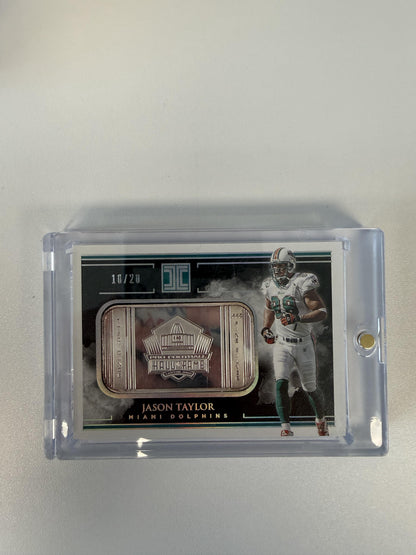 2019 Panini Impeccable #HOF16 Jason Taylor Silver Hall of Famers #/20