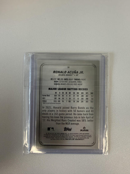 2022 Bowman Platinum #30 Ronald Acuña Jr. Gold #/50