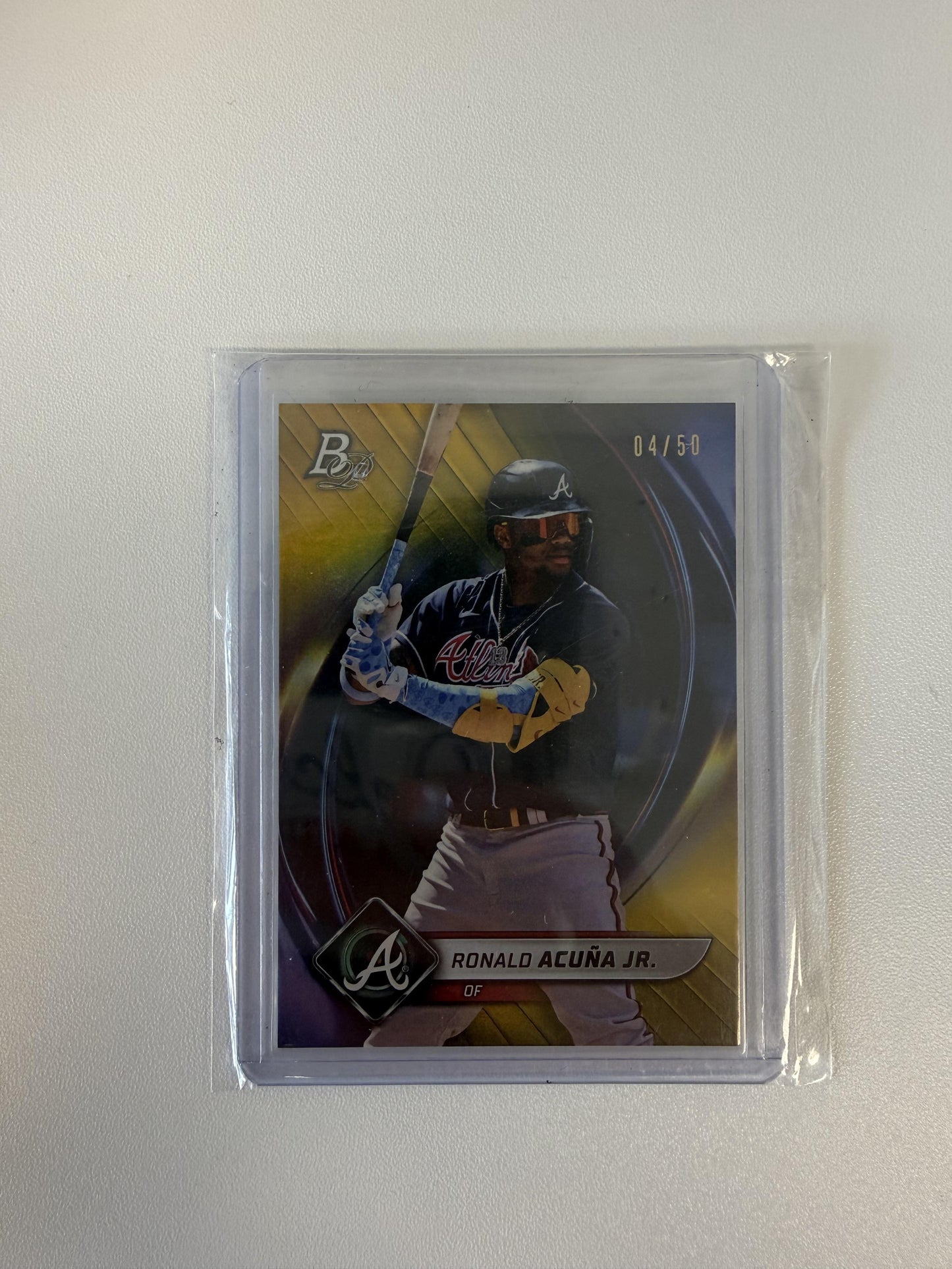 2022 Bowman Platinum #30 Ronald Acuña Jr. Gold #/50