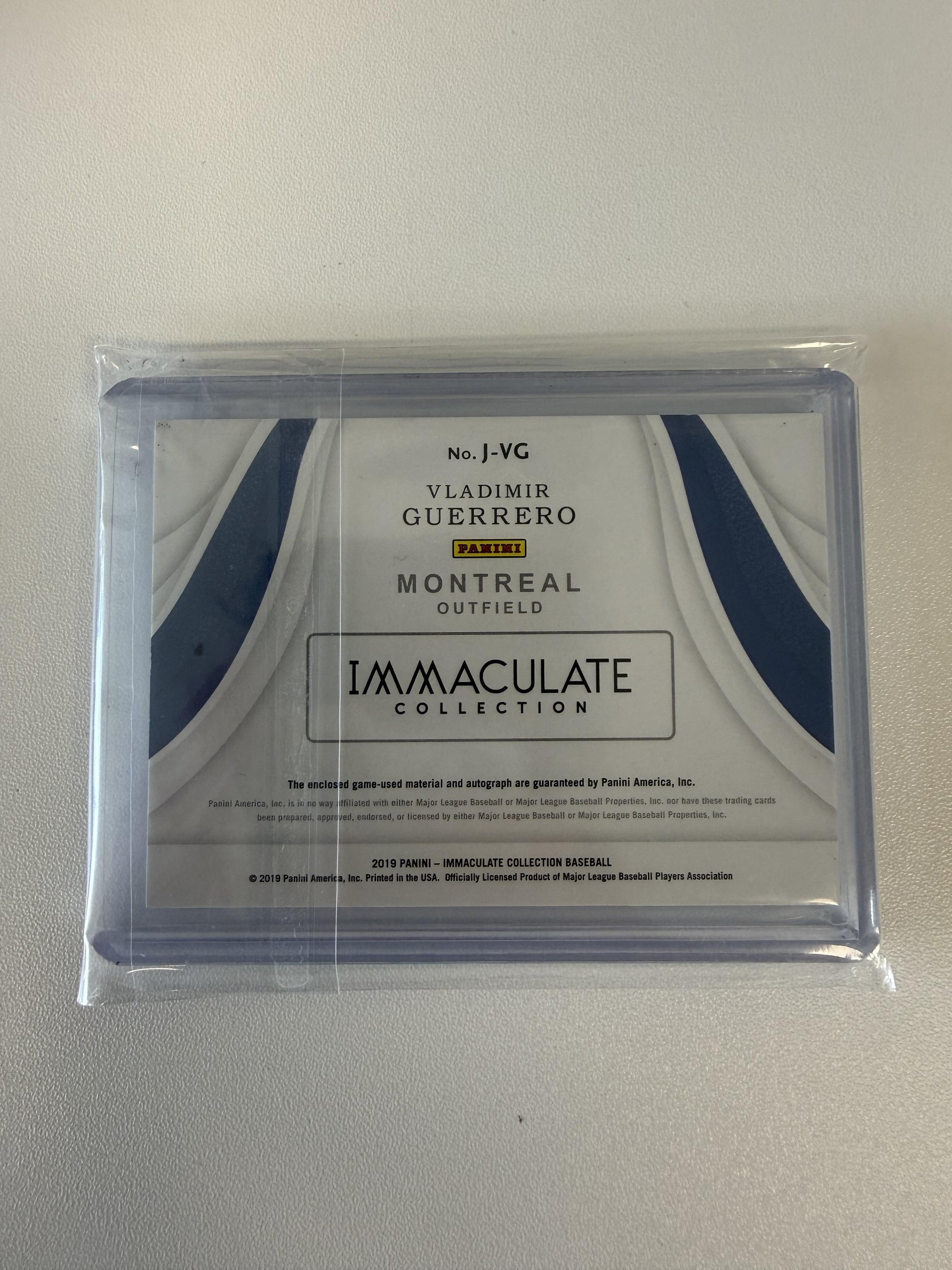2019 Panini Immaculate Collection #J-VG Vladimir Guerrero Jackets Patch #/10