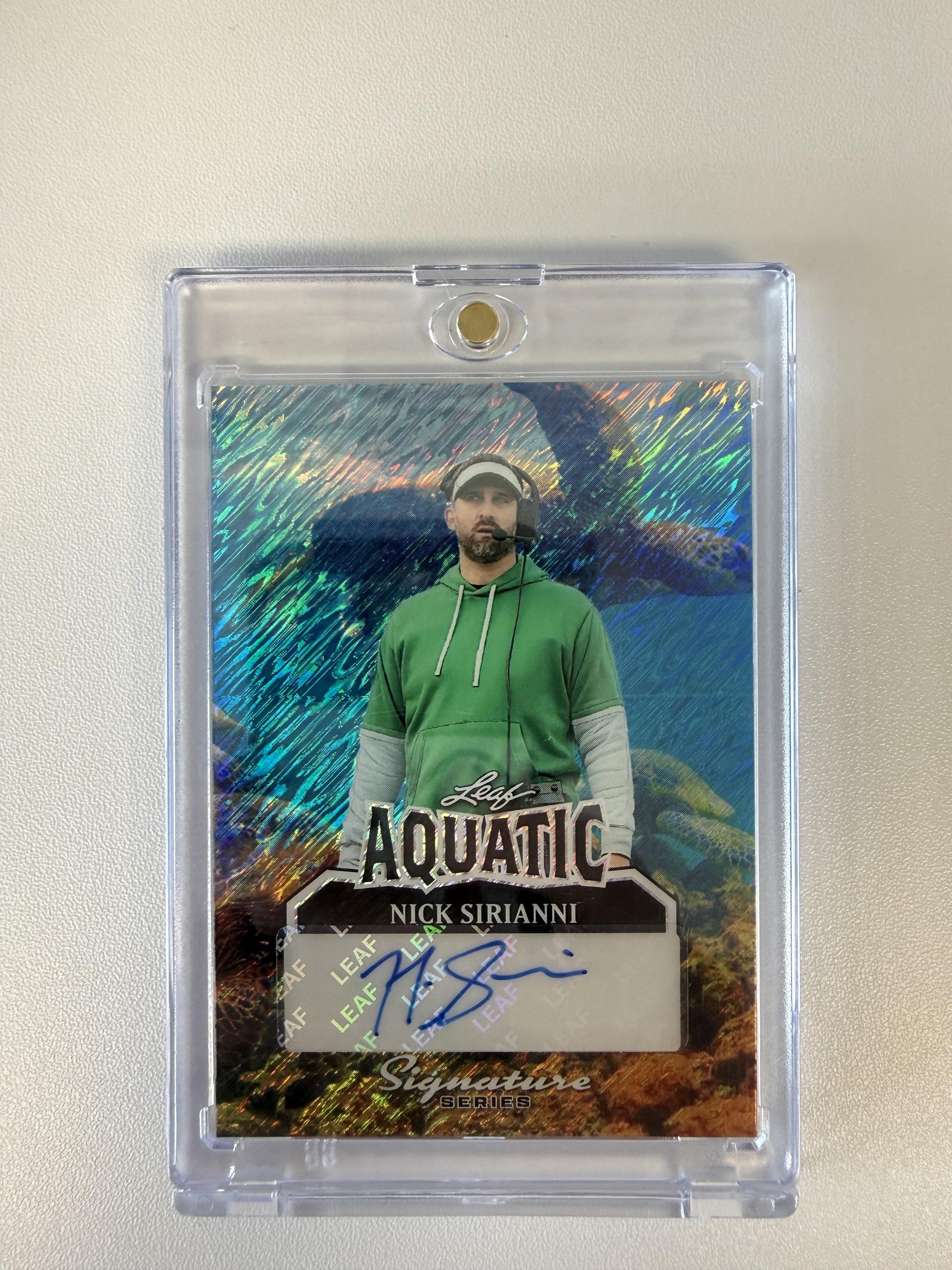 2025 Leaf Signature Series - Aquatic Shimmer Sea Turtle #A-NS1 Nick Sirianni #/1