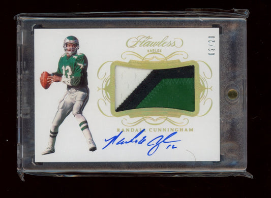 2018 Panini Flawless #PA-RC Randall Cunningham Patch Autographs Silver #/20