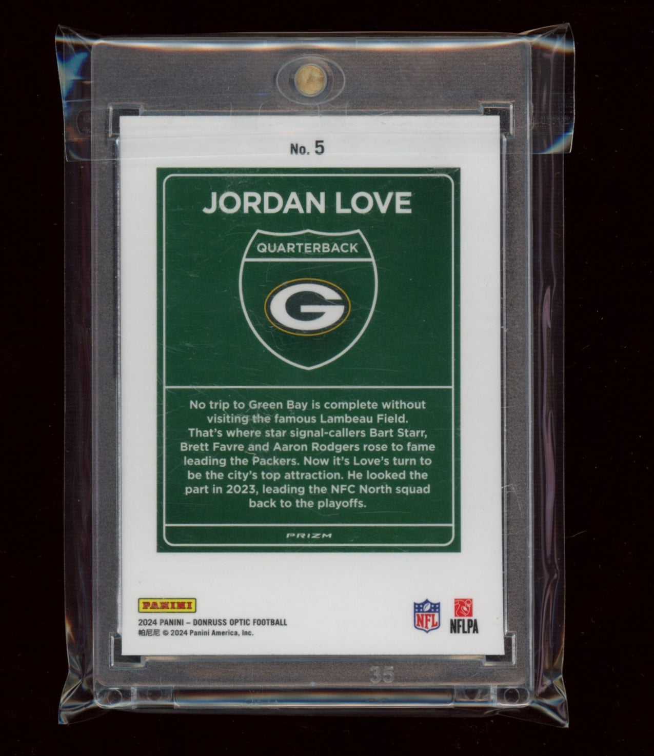 2024 Donruss Optic #5 Jordan Love Downtown!