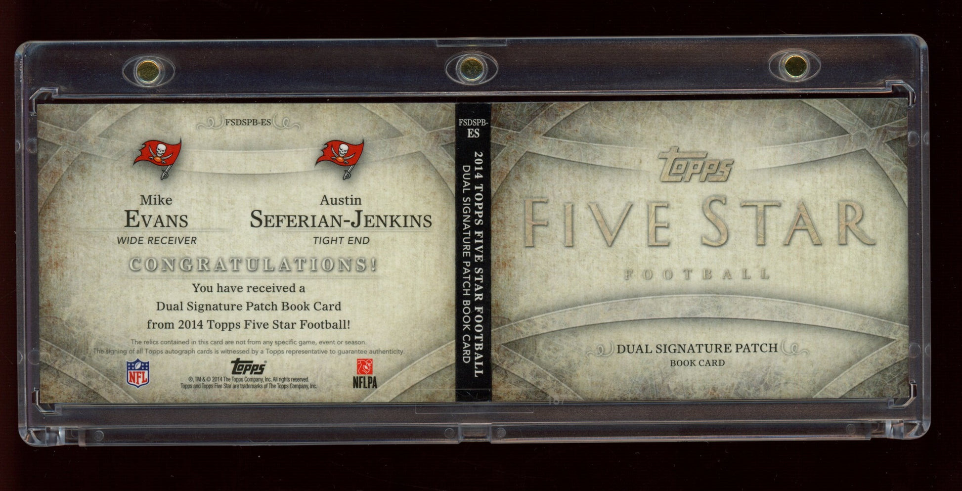 2014 Topps Five Star Mike Evans / Austin Seferian-Jenkins Dual Book #/10