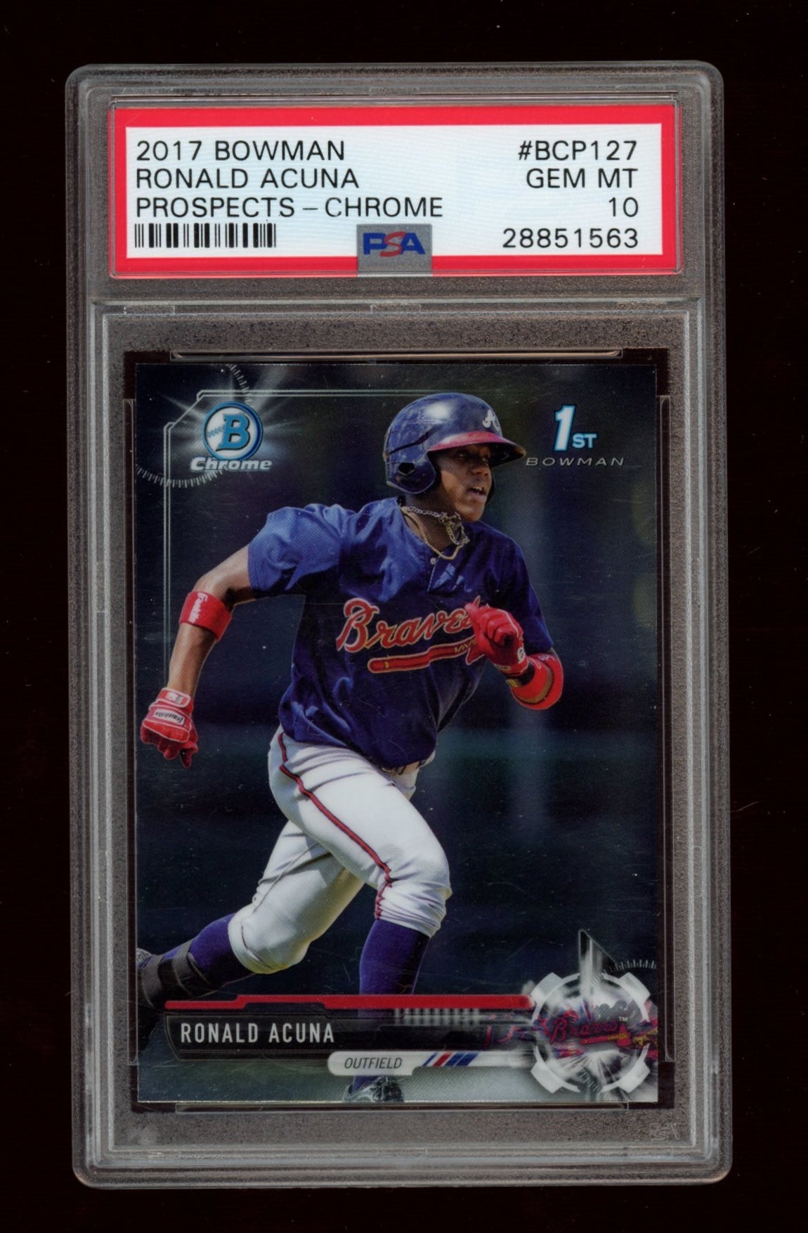 2017 Bowman Prospects #BCP127 Ronald Acuna Prospects-Chrome PSA 10